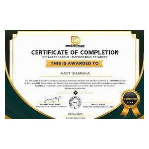 Automotive Detailing Excellence Certificate